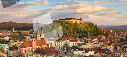 Image of Panorama of Ljubljana, Slovenia, Europe.