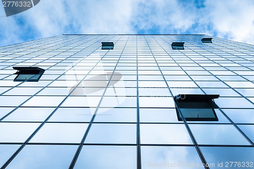 Image of Modern facade of glass and steel.