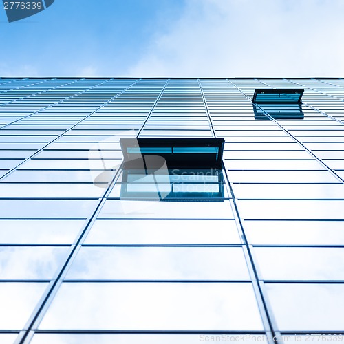 Image of Modern facade of glass and steel.