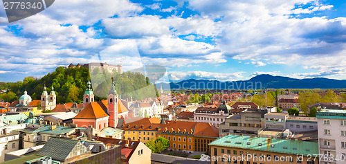 Image of Panorama of Ljubljana, Slovenia, Europe.