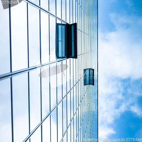 Image of Modern facade of glass and steel.