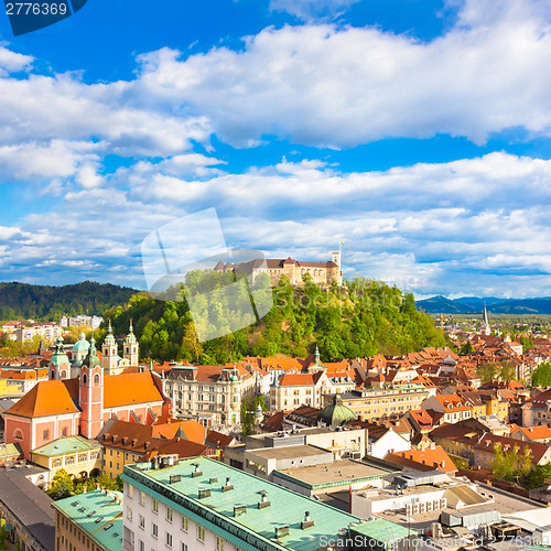 Image of Panorama of Ljubljana, Slovenia, Europe.