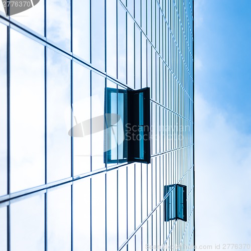 Image of Modern facade of glass and steel.