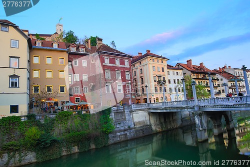 Image of Medieval Ljubljana, capital of Slovenia, Europe.