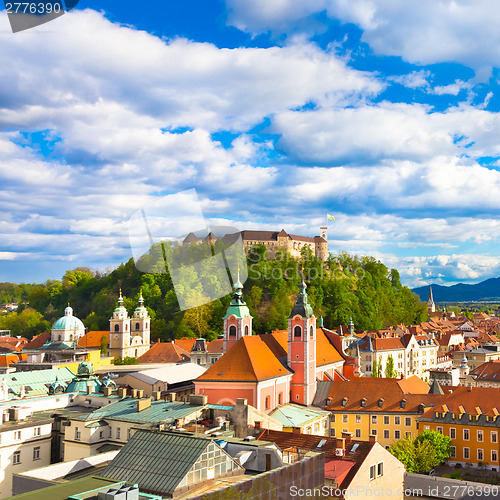 Image of Panorama of Ljubljana, Slovenia, Europe.