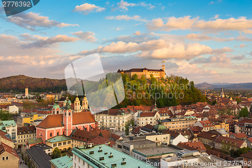 Image of Panorama of Ljubljana, Slovenia, Europe.