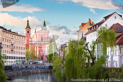 Image of Panorama of Ljubljana, Slovenia, Europe.