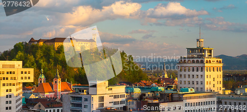 Image of Panorama of Ljubljana, Slovenia, Europe.