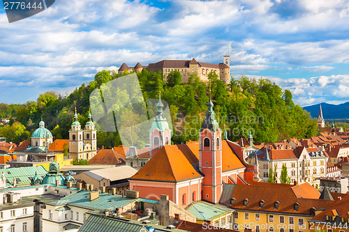 Image of Panorama of Ljubljana, Slovenia, Europe.