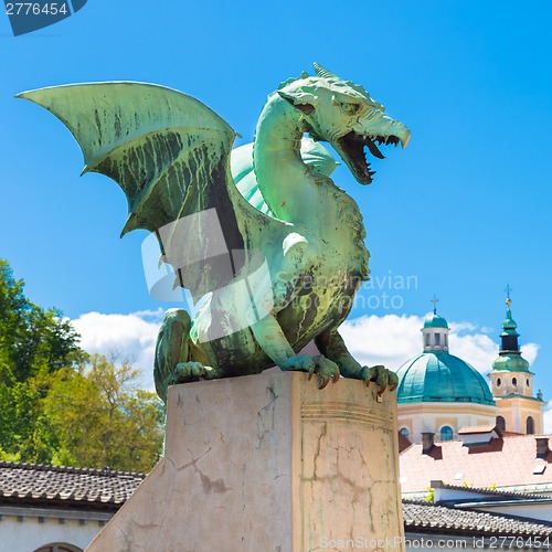 Image of Dragon bridge, Ljubljana, Slovenia, Europe.