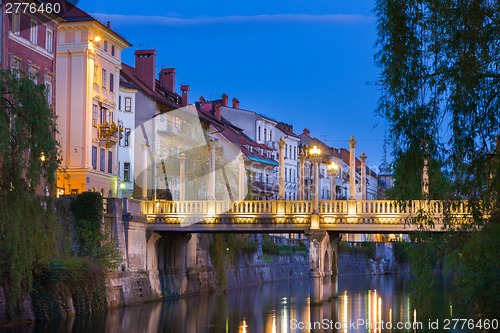 Image of Medieval Ljubljana, capital of Slovenia, Europe.