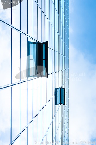 Image of Modern facade of glass and steel.