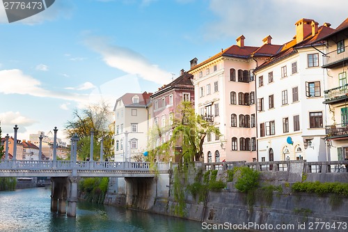 Image of Medieval Ljubljana, capital of Slovenia, Europe.