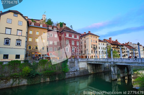 Image of Medieval Ljubljana, capital of Slovenia, Europe.