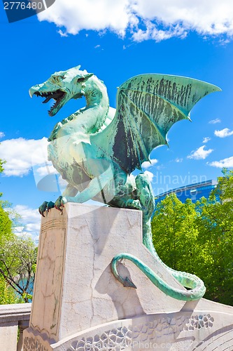 Image of Dragon bridge, Ljubljana, Slovenia, Europe.