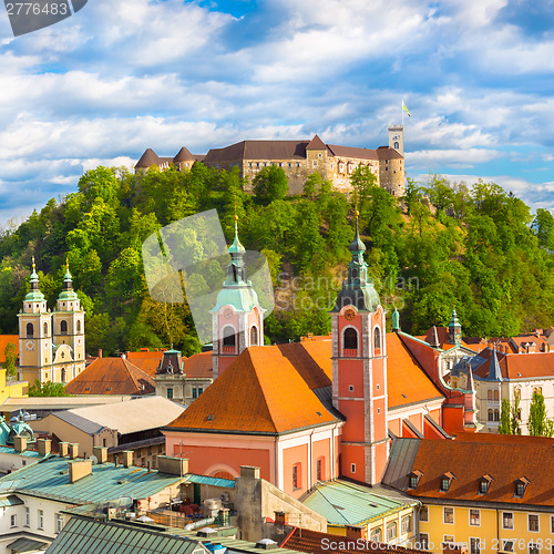 Image of Panorama of Ljubljana, Slovenia, Europe.