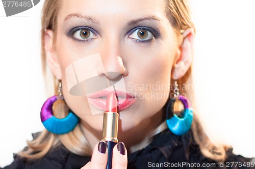 Image of Beautiful lady with a lipstik.