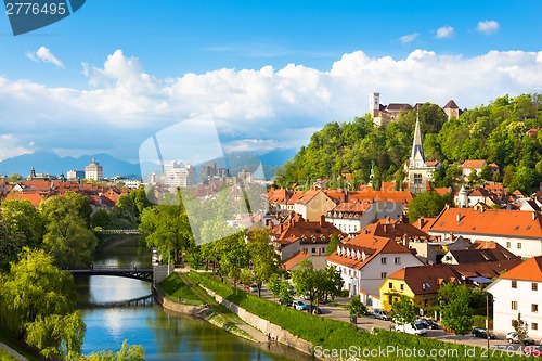 Image of Panorama of Ljubljana, Slovenia, Europe.