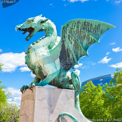 Image of Dragon bridge, Ljubljana, Slovenia, Europe.