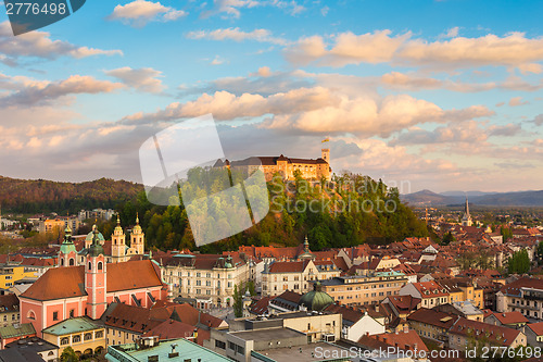 Image of Panorama of Ljubljana, Slovenia, Europe.