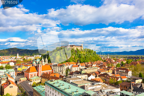 Image of Panorama of Ljubljana, Slovenia, Europe.