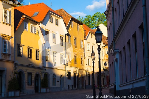 Image of Old houses in Ljubljana, Slovenia, Europe.