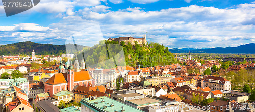 Image of Panorama of Ljubljana, Slovenia, Europe.