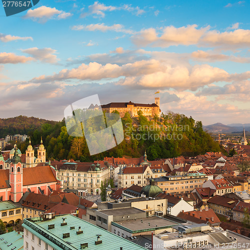 Image of Panorama of Ljubljana, Slovenia, Europe.