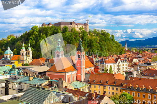 Image of Panorama of Ljubljana, Slovenia, Europe.