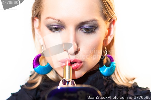 Image of Beautiful lady with a lipstik.