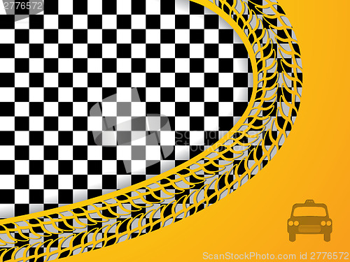 Image of Abstract taxi design with checkered background