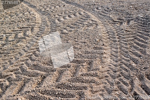 Image of Tractor tracks in field