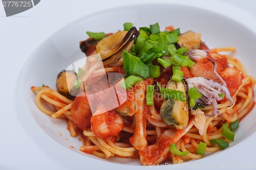 Image of Pasta with shrimps, herbs and mashrooms