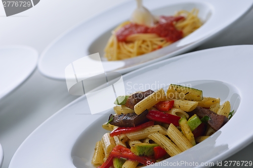 Image of Pasta with shrimps, herbs and mashrooms