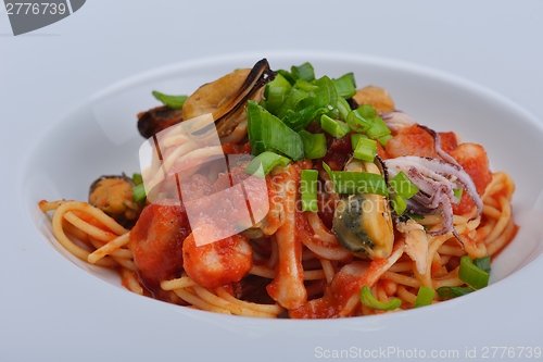 Image of Pasta with shrimps, herbs and mashrooms