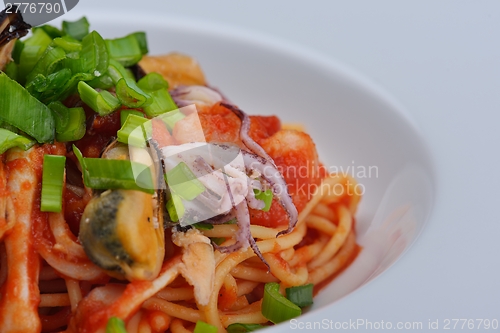 Image of Pasta with shrimps, herbs and mashrooms