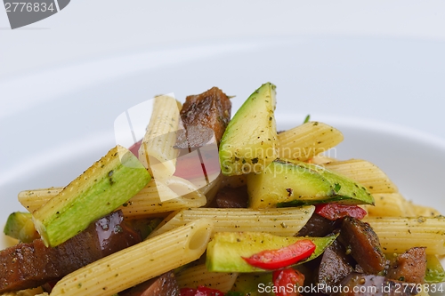 Image of Pasta with shrimps, herbs and mashrooms