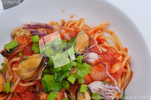 Image of Pasta with shrimps, herbs and mashrooms