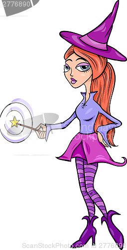 Image of witch or fairy fantasy cartoon illustration