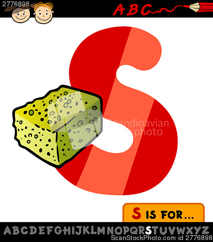 Image of letter s with sponge cartoon illustration