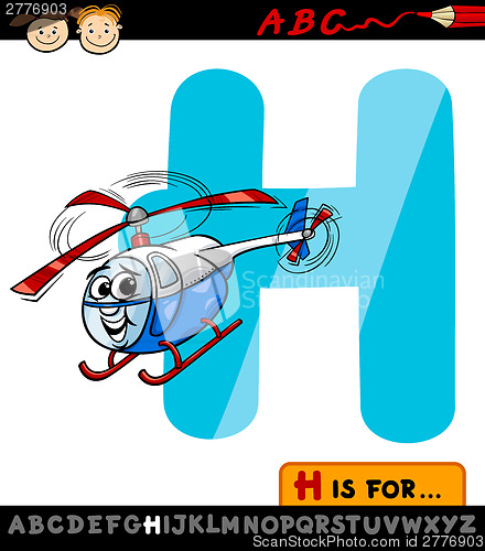 Image of letter h helicopter hat cartoon illustration