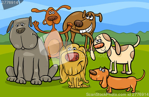 Image of funny dogs group cartoon illustration