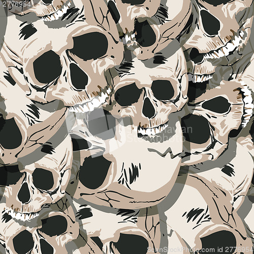 Image of Grunge seamless  skulls pattern