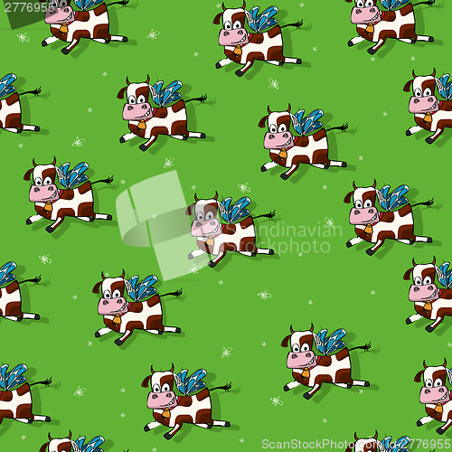 Image of Flying cows pattern