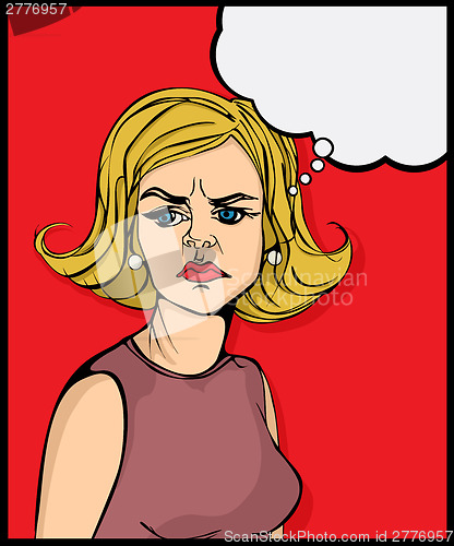 Image of Retro looking angry woman