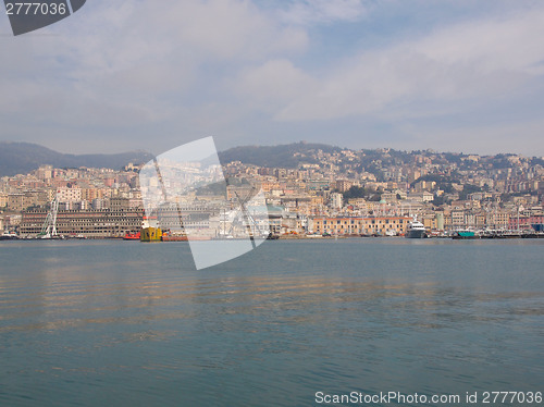 Image of View of Genoa Italy from the sea