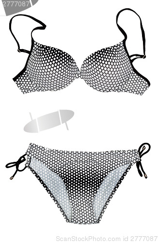Image of Trendy black polka dot swimsuit
