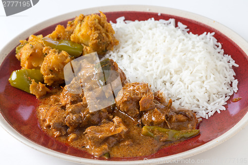 Image of Chicken curry and veg with rice