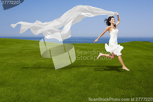 Image of Jumping with a white tissue