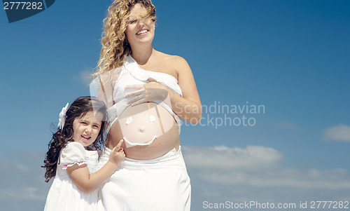 Image of Making a smile on mom's belly